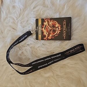 The Hunger Games Mockingjay Opening Night Marathon Badge Lanyard Nov. 20 2014